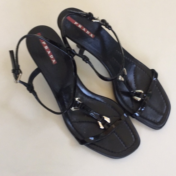 Prada Women's Strappy Sandal Heels sz 5.5 - Picture 13 of 16